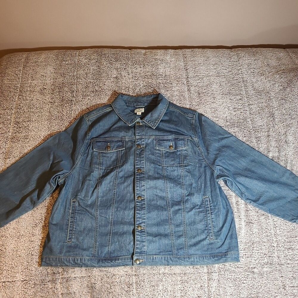 Liberty Blues Men’s Heavy Duty Premium Button Up Denim Jacket Size 3XL Big NEW